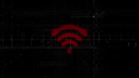 Wifi Logo Animation on Digital Background Stock Footage 342801017