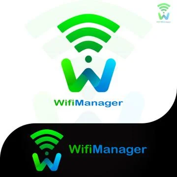 WIFI MANAGER LOGO 4 Stock Illustration