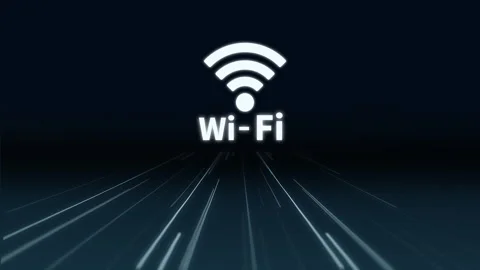 Wifi mobile communication and wireless network technology on  digital backg.. Stock Footage 269281221