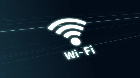 Wifi mobile communication and wireless network technology on  digital backg.. Stock Footage 269281333