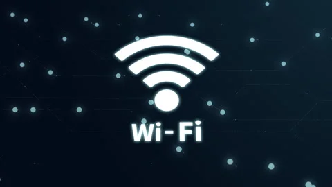 Wifi mobile communication and wireless network technology on  digital backg.. Stock Footage 273708887