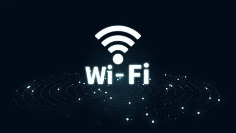 Wifi mobile communication and wireless network technology on  digital backg.. Stock Footage 273708996
