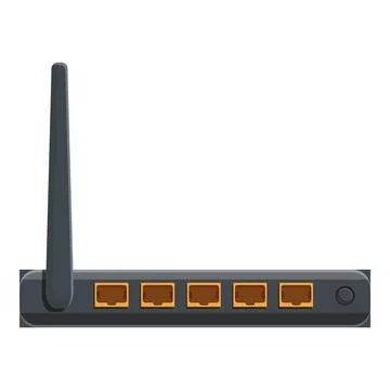 Wifi modem cable port icon, cartoon style Stock Illustration