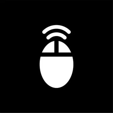 Wifi Mouse Icon On Black Background. Black Flat Style Vector Illustration. Stock Illustration