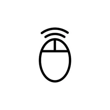 Wifi Mouse Line Icon In Flat Style Vector For App, UI, Websites. Black Icon 스톡 일러스트