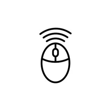 Wifi Mouse Line Icon In Flat Style Vector For App, UI, Websites. Black Icon 스톡 일러스트