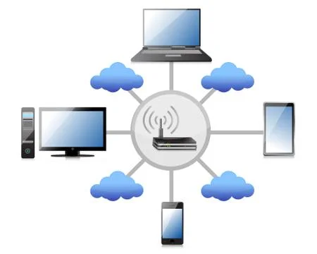 Wifi network concept illustration design over a white background Illustrazione stock