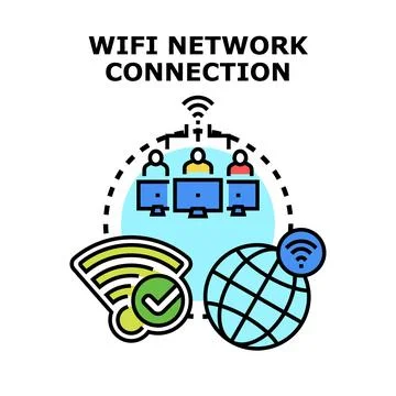 Wifi network connection concept with global communication Stock Illustration