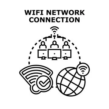 Wifi network connection concept with global communication Stock Illustration