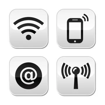 Wifi network, internet zone buttons set Stock-Illustration