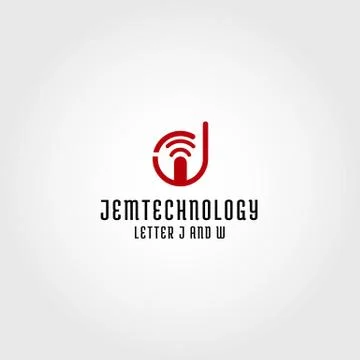 Wifi networking &amp; Jw initials logo template, #modern, #initials Illustrazione stock