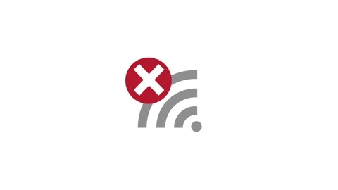 WiFi Not Working concept icon animation. Wi-Fi sign with red Cross isolated.. Stock Footage 305671703