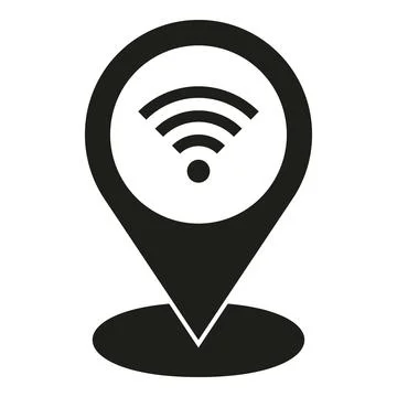 Wifi point location icon simple vector. Work data Stock Illustration