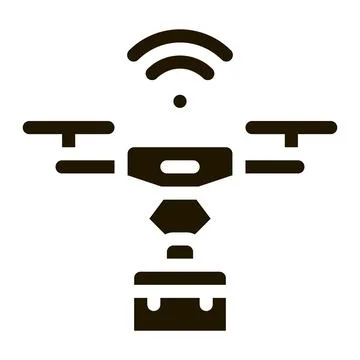 Wifi powered drone icon Vector Glyph Illustration Illustrazione stock