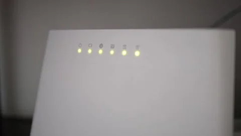 WiFi router with active connection Stock Footage 336927796