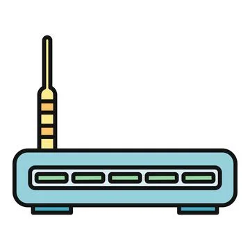 Wifi router broadcasting wireless internet signal concept Stock Illustration