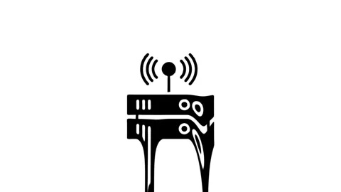 Wifi router data server icon animation melting Stock Footage 327761508