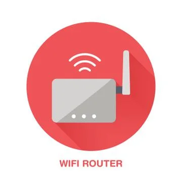 Wifi router flat style icon. Wireless technology, office equipment sign. Vector Stock-Illustration