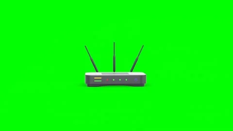 WiFi Router on Green Background With Multiple Antennas Vidéo 314935183