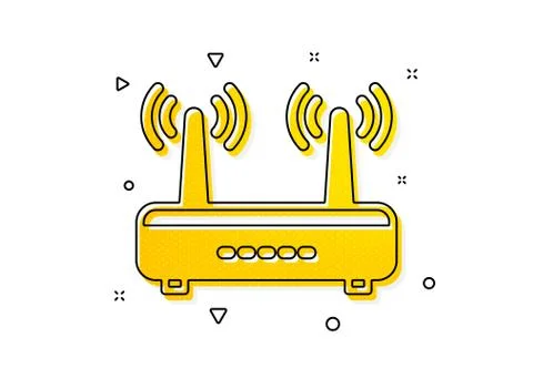 Wifi router icon. Computer component sign. Internet symbol. Vector Illustrazione stock