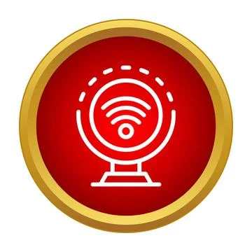 Wifi router icon emitting wireless internet signal Stock Illustration
