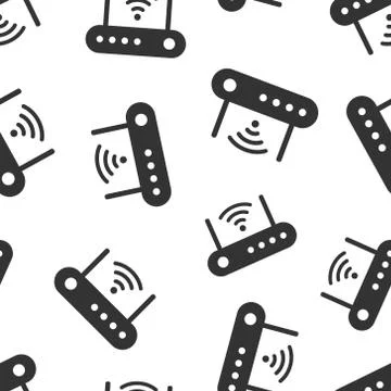 Wifi router icon in flat style. Broadband vector illustration on white isolat 스톡 일러스트