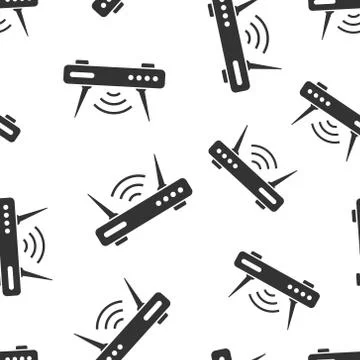 Wifi router icon in flat style. Broadband vector illustration on white isolat Stock Illustration