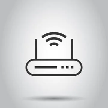 Wifi router icon in flat style. Broadband vector illustration on white isolat Stock Illustration