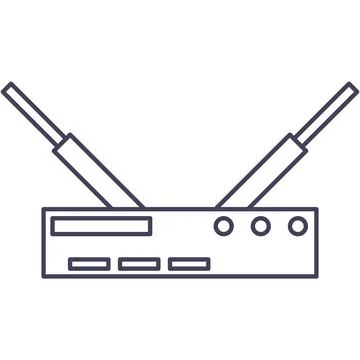 Wifi router icon flat vector wireless modem Stock Illustration