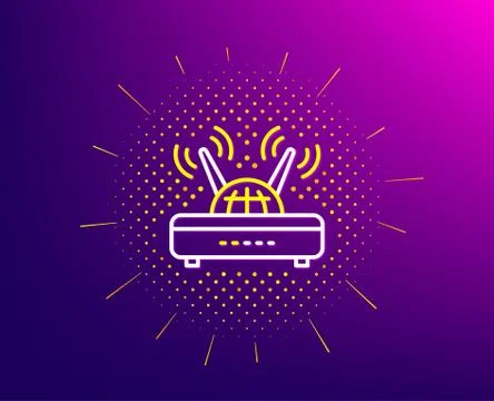 Wifi router line icon. Computer component sign. Internet symbol. Vector Stock-Illustration