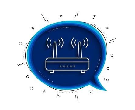 Wifi router line icon. Computer component sign. Internet symbol. Vector Stock-Illustration