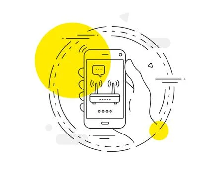 Wifi router line icon. Computer component sign. Internet symbol. Vector Stock-Illustration
