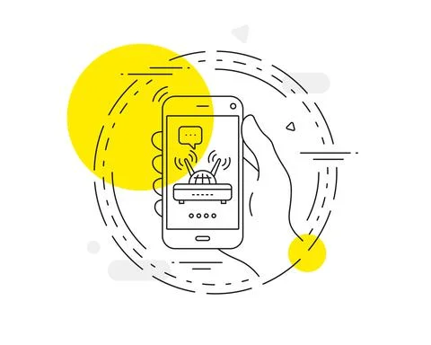 Wifi router line icon. Computer component sign. Internet symbol. Vector Stock-Illustration