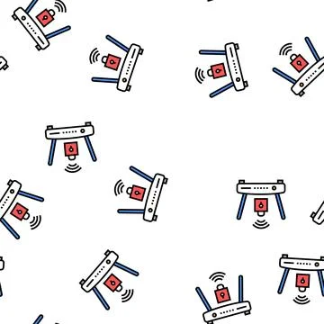 Wifi router lock vector seamless pattern 스톡 일러스트