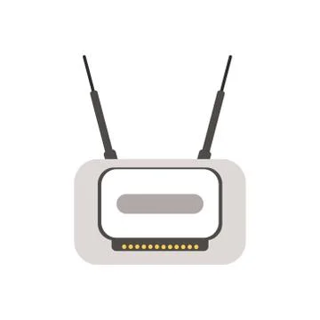 Wifi Router modem on white background. Vector illustration in trendy flat style. Stock Illustration