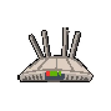 Wifi router pixel art vector illustration Stock Illustration