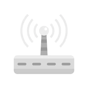 Wifi router radiation icon flat isolated Stock Illustration