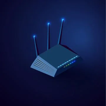 Wifi router vector isometric illustration. Internet network device on white 스톡 일러스트