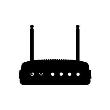 Wifi router on white background. Computer network device. Vector illustration in Illustrazione stock