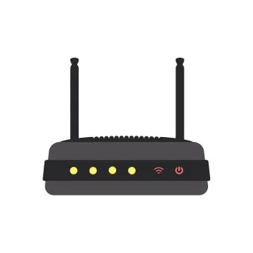 Wifi router on white background. Computer network device. Vector illustration in Stock Illustration