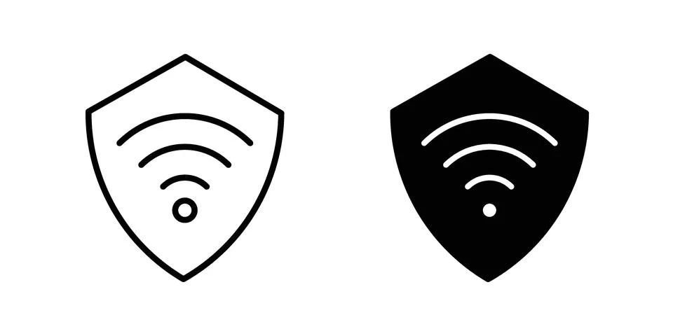 Wifi security icon illustration vector, icon set for apps Stock Illustration