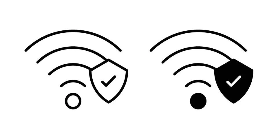 Wifi security icon vector, illustration icon set Stock Illustration