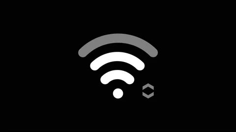 WIFI signal animated icons on black back... | Stock Video | Pond5