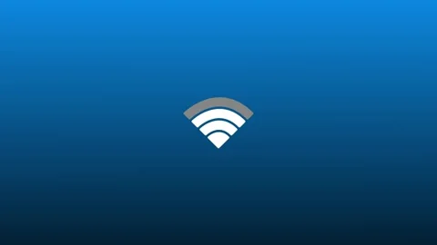 Wifi signal connectivity status indicator on blue gradient background 4k Video stock 343987596