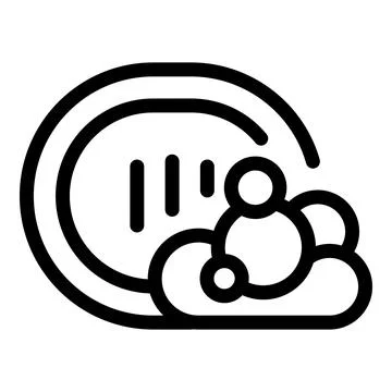 Wifi signal covering cloud computing system with three bars Illustrazione stock