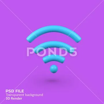 Wifi signal isolated 3d render icon illustration PSD Template
