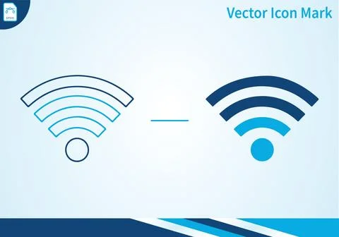Wifi signal with outline and solid fill icon comparison vector. Stock Illustration