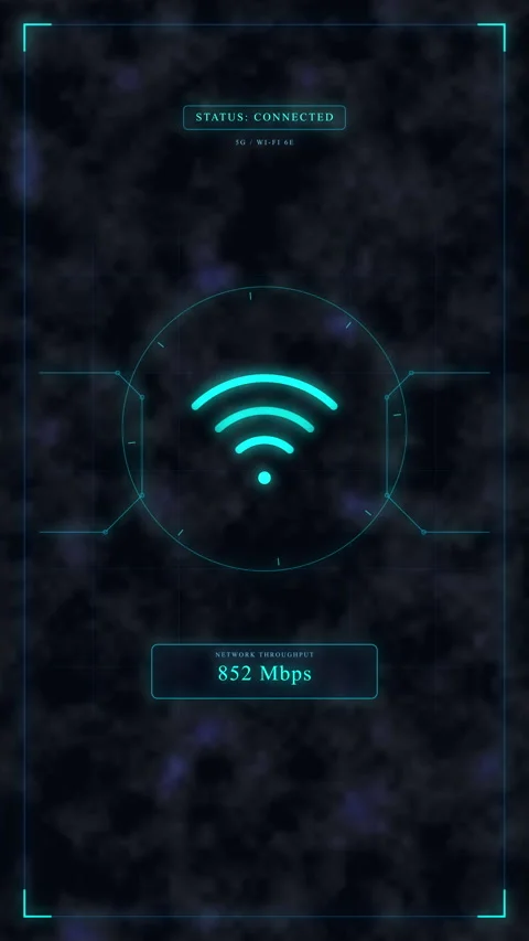 Wifi signal scan interface animation, network connection status Stock Footage 348344414