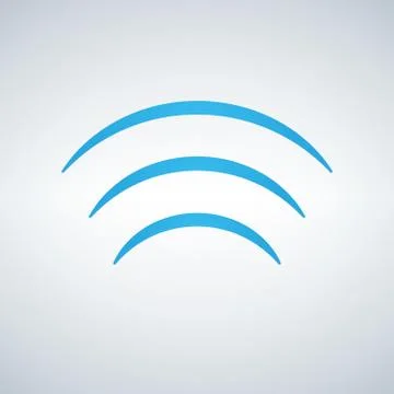 WIFI signal waves Icon Vector flat design style in blue color, isolated on Stock Illustration