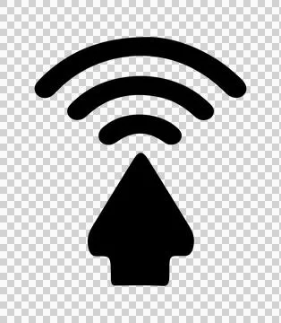 WiFi silhouette icon vector flat design Ilustração Stock
